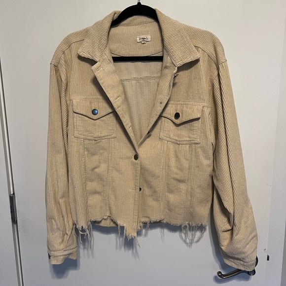 Women’s tan corduroy button up jacket - Picture 2 of 2